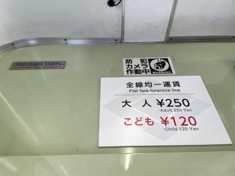 嵐電車内