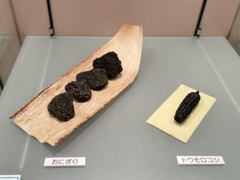 伏見城城下町のおにぎりとトウモロコシ